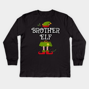 Brother Elf Shirt , Family Matching Group Christmas Shirt, Matching T Shirt for Family, Family Reunion Shirts Kids Long Sleeve T-Shirt